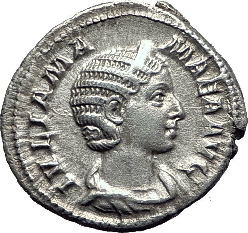 JULIA MAMAEA Severus Alexander Wife Silver Ancient Roman Coin Felicitas i63411