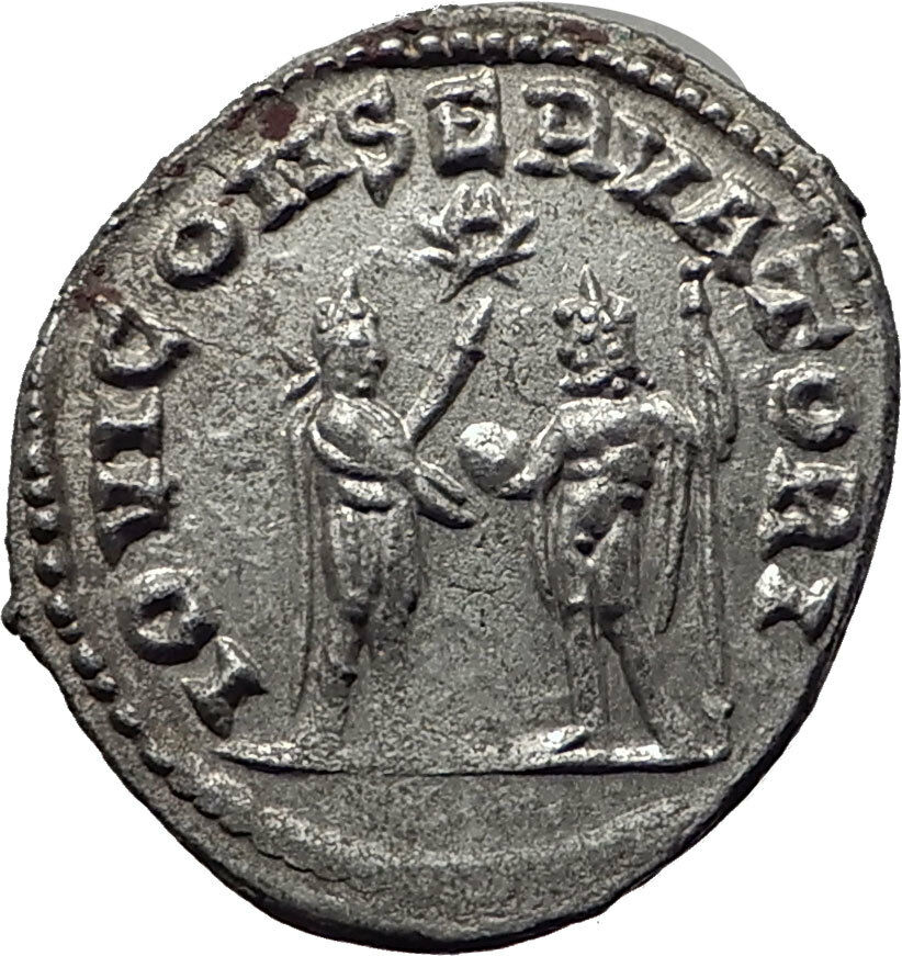 GALLIENUS 255AD Samosata Authentic Ancient Silver Roman Coin JUPITER i65356