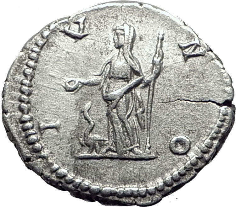 JULIA DOMNA 209AD Rome Silver Authentic Ancient Roman Coin JUNO Regina i65085