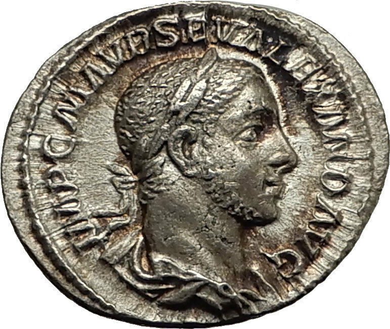 SEVERUS ALEXANDER -226AD Rome Authentic Ancient Silver Roman Coin PAX i65411