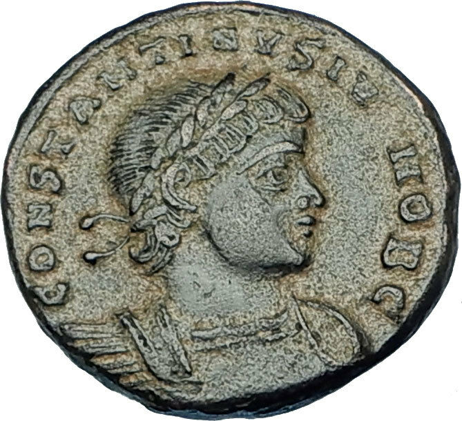 CONSTANTINE II Jr Genuine 330AD Authentic Ancient Roman Coin SOLDIERS i65851