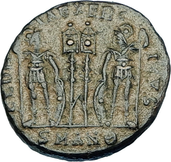 CONSTANTINE II Jr Genuine 330AD Authentic Ancient Roman Coin SOLDIERS i65851