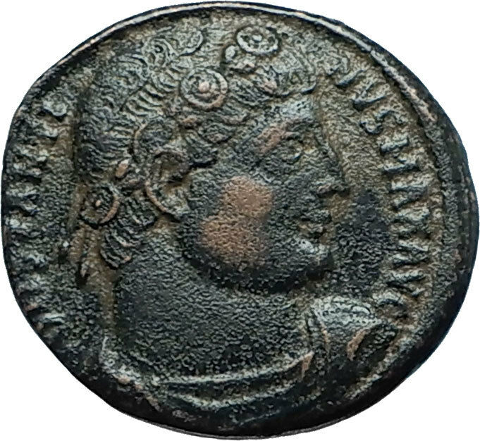 CONSTANTINE I the GREAT 330AD Authentic Ancient Roman Coin w SOLDIERS i66031