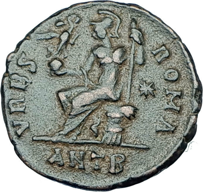 VALENTINIAN II 378AD Antioch Authentic Ancient Roman Coin VRBS ROMA i65912