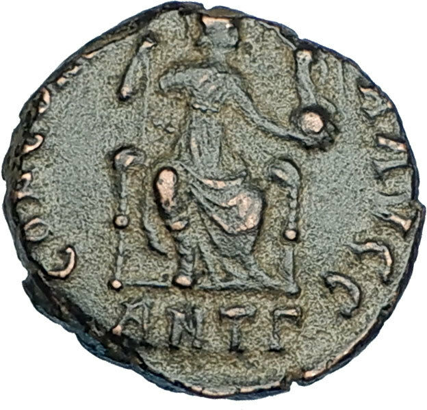 ARCADIUS with CROSS Original 401AD Antioch Authentic Ancient Roman Coin i65831