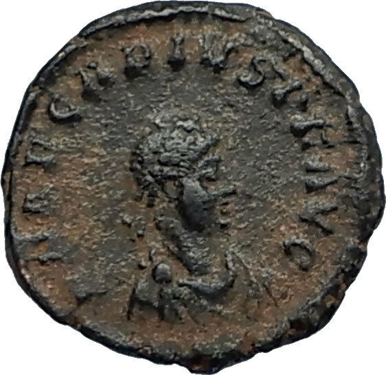 ARCADIUS Authentic 383AD Ancient Roman Coin w VICTORY ANGEL & CROSS i67132