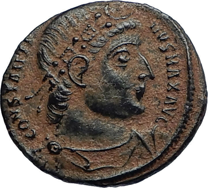 CONSTANTINE I the GREAT 330AD Authentic Ancient Roman Coin w SOLDIERS i67114