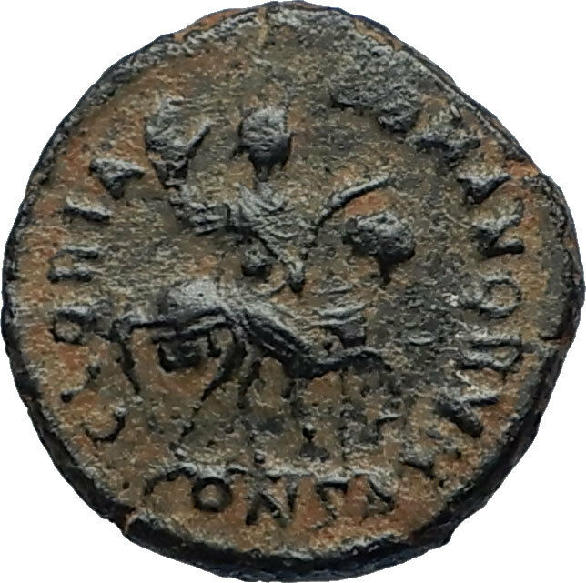 THEODOSIUS I the Great HORSE Authentic Ancient Constantinople Roman Coin i67010