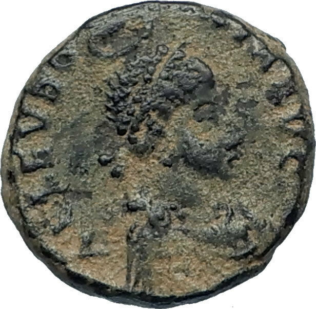 EUDOXIA Arcadius Wife 401AD Authentic Ancient Roman Coin VICTORY CHI-RHO i67306