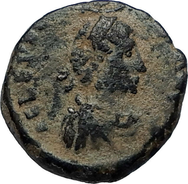 EUDOXIA Arcadius Wife 400AD Authentic Ancient Roman Coin GOD's HAND CROSS i67704