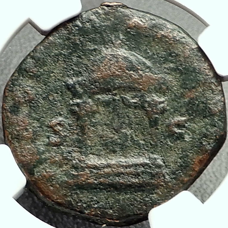 VOLUSIAN Authentic Ancient 251AD Sestertius Roman Coin JUNO TEMPLE NGC i68622