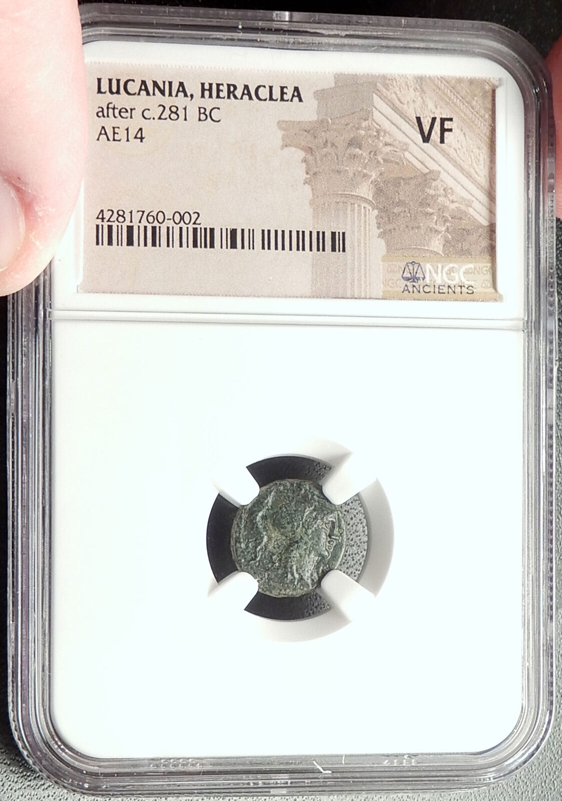 HERAKLEIA in LUCANIA Rare 3-1CenBC Ancient Greek Coin MERMAN Glaukos? NGC i68623