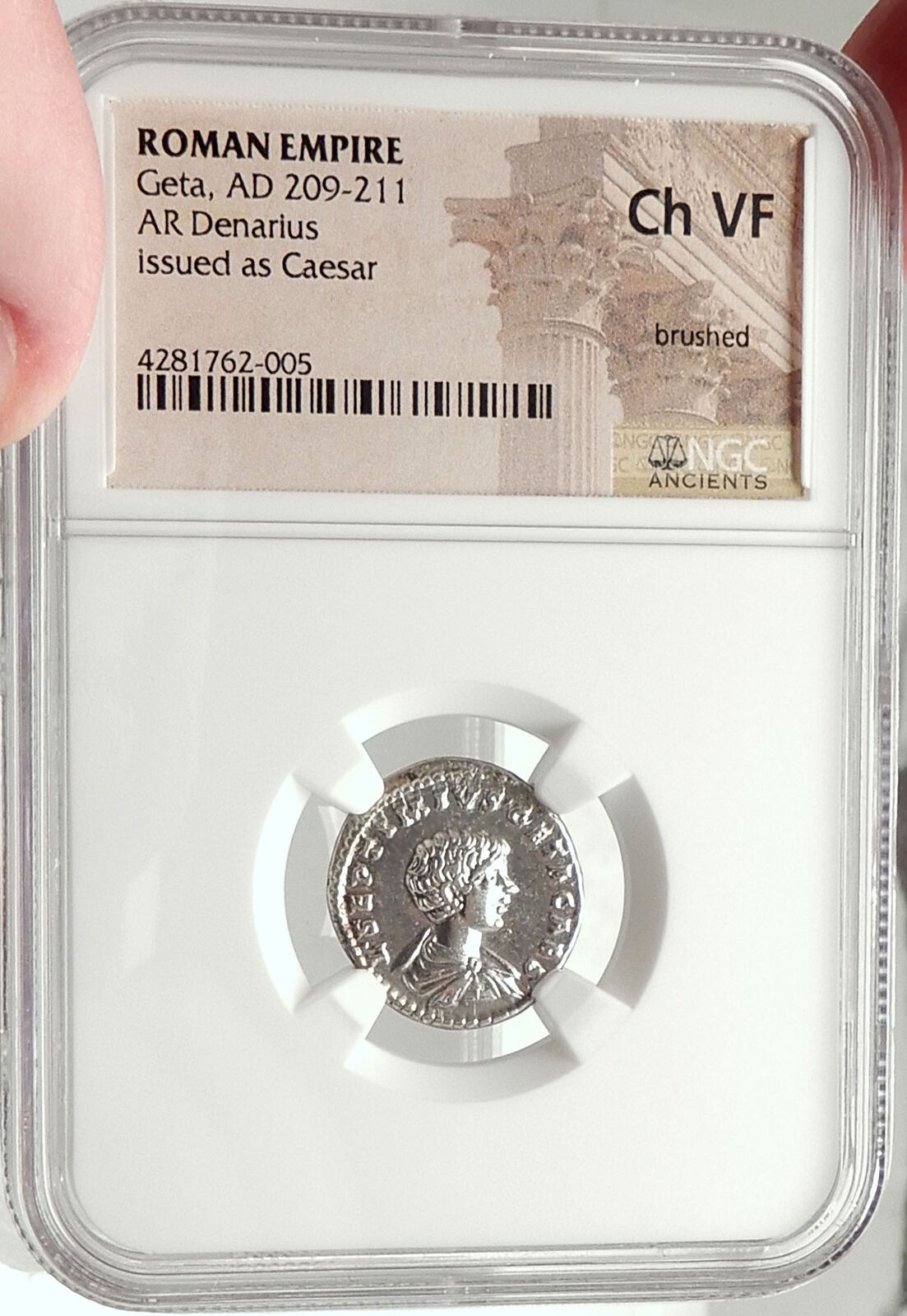 GETA w Felicitas Authentic Ancient Silver 198AD Laodicea Roman Coin NGC i68456