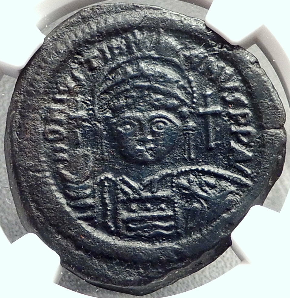 JUSTINIAN I the GREAT 527AD Follis Authentic Ancient Byzantine Coin NGC i68775