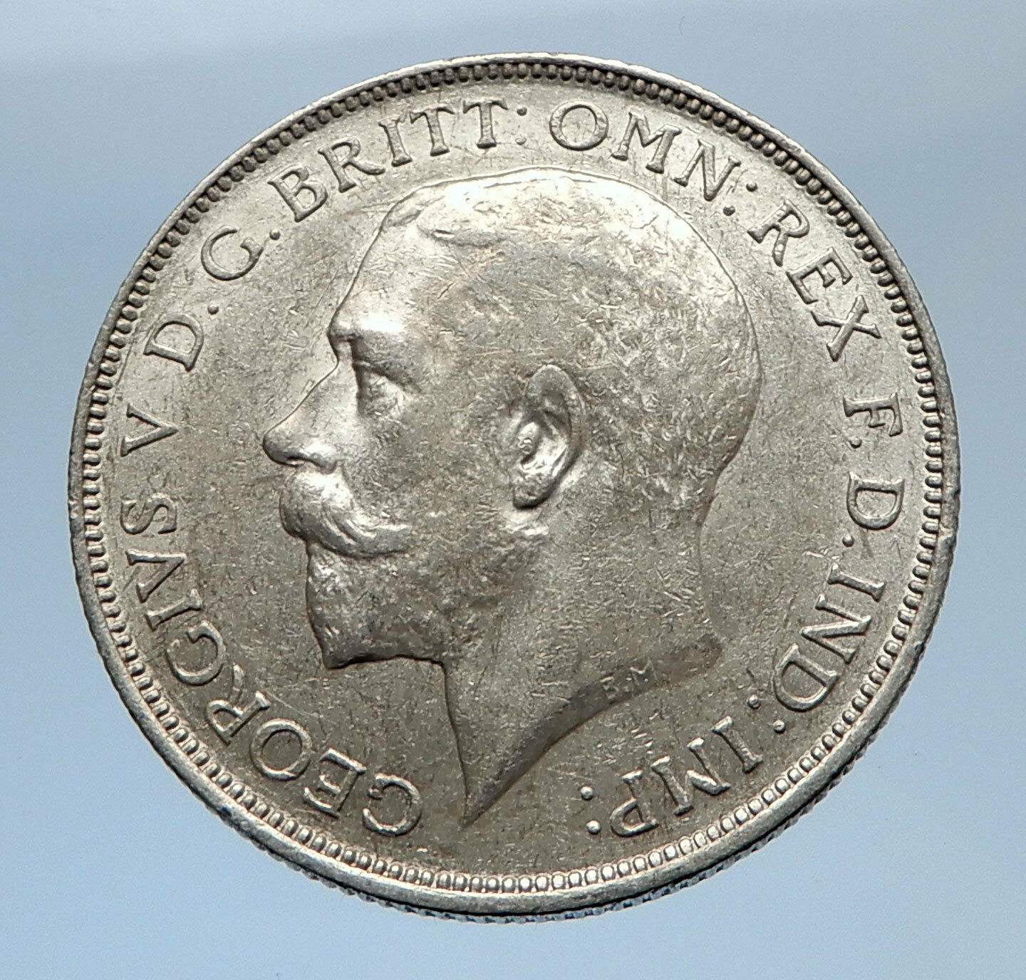 1917 United Kingdom Great Britain GEORGE V Silver Florin 2 Shillings Coin i69405