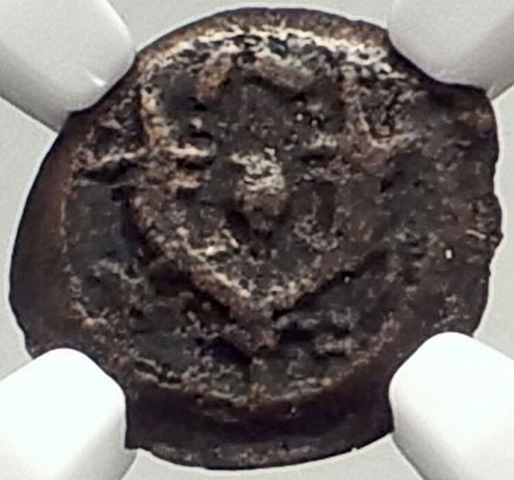 JUDAH ARISTOBULUS I JEWISH 104BC Jerusalem Ancient Widow's Mite Coin NGC i69317