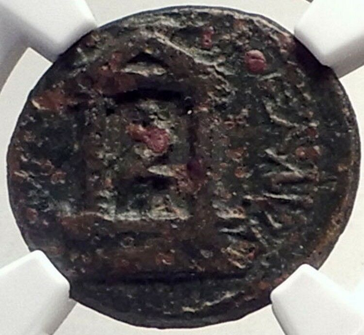 Nero Wife Diva POPPAEA & Daughter CLAUDIA Caesarea Panias Roman Coin NGC i69330