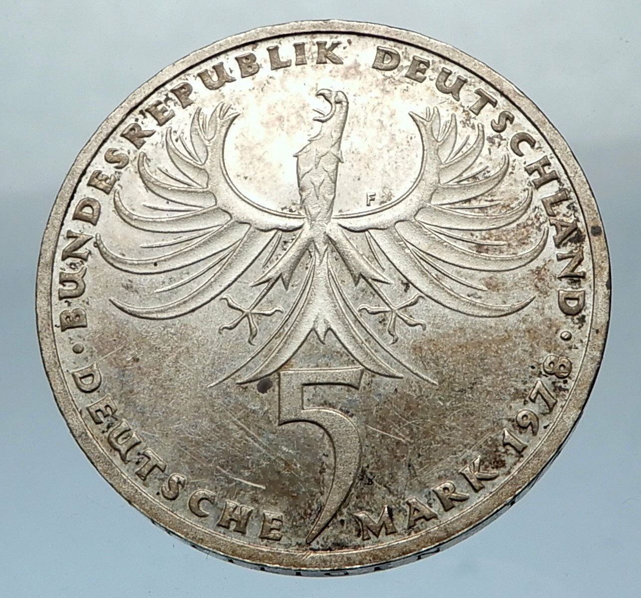 1978 GERMANY Silver 5 Mark Coin Balthasar Neumann CHURCH Vierzehnheiligen i66834