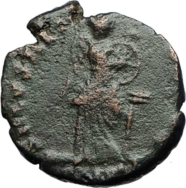 EUDOXIA Arcadius Wife 401AD Authentic Ancient Roman Coin VICTORY CHI-RHO i69993