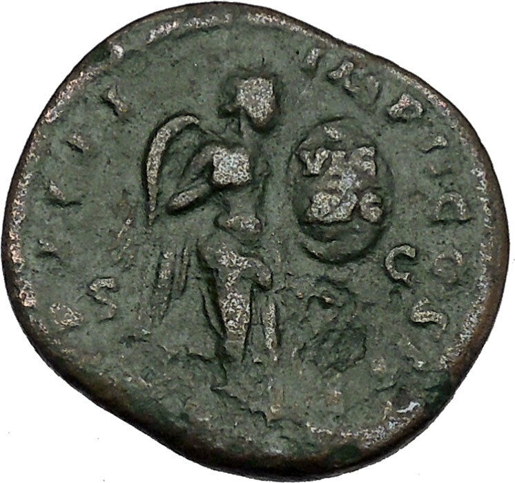 LUCIUS VERUS 163AD Dupondius Big Rare Ancient Roman Coin VICTORY Cult i46464