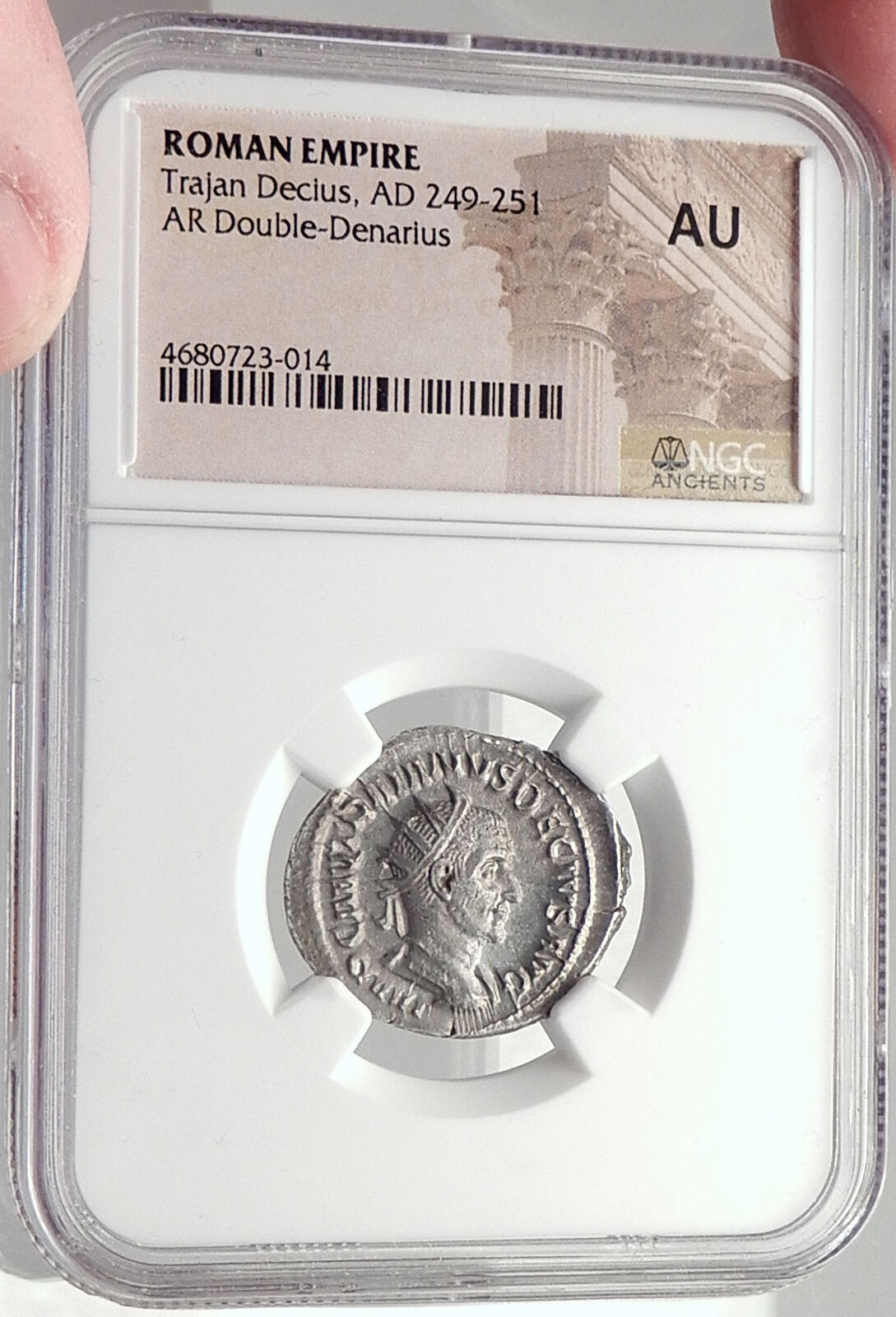 TRAJAN DECIUS Authentic Ancient Silver Roman 250AD Rome Coin PANNONIA NGC i70151