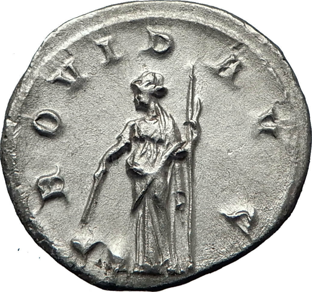 GORDIAN III 244AD Genuine Original Ancient Silver Roman Coin Providentia i70132