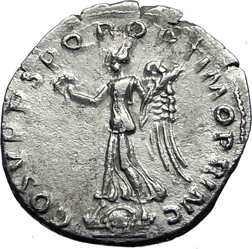 TRAJAN 105AD Rome Authentic Genuine Ancient Silver Roman Coin Victory i70341