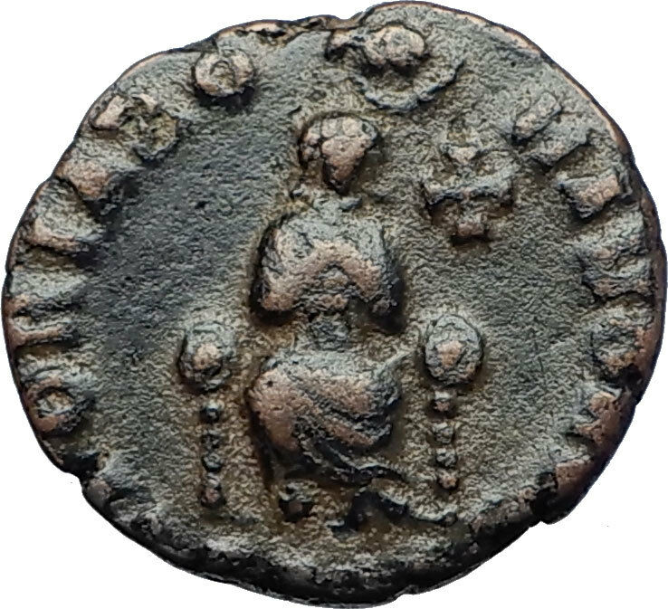 EUDOXIA Arcadius Wife 400AD Authentic Ancient Roman Coin HAND OF GOD i70246