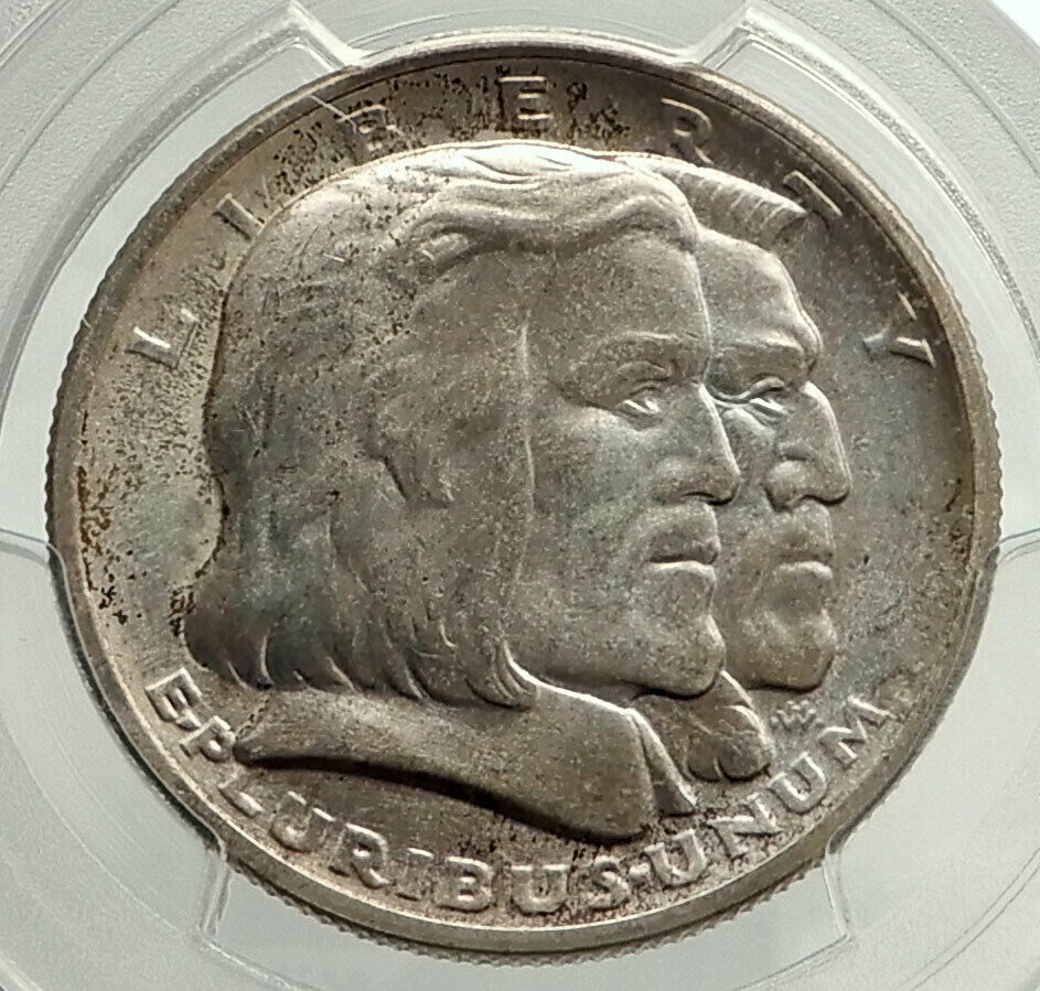 1936 LONG ISLAND Dutch Indian Silver Commemorative Half Dollar Coin PCGS i76441