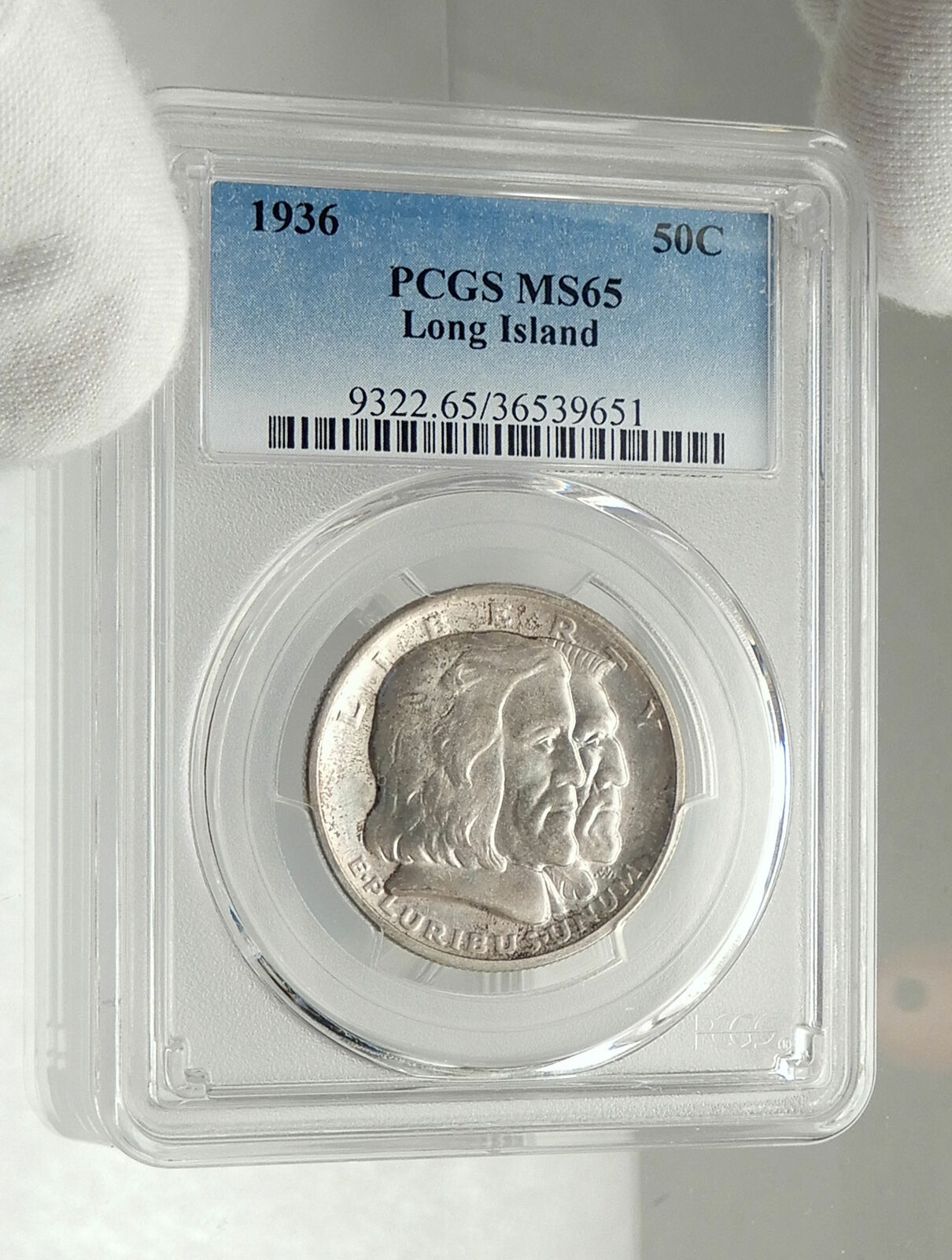 1936 LONG ISLAND Dutch Indian Silver Commemorative Half Dollar Coin PCGS i76441