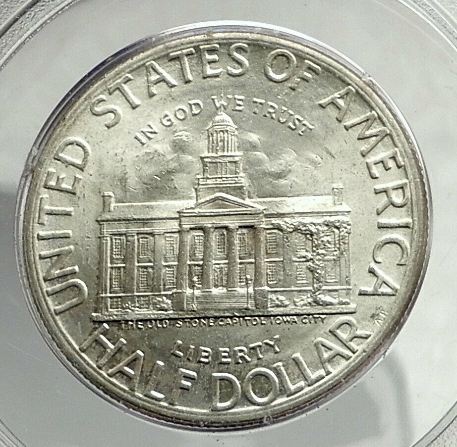 1946 IOWA OLD CAPITAL BUILDING Commemorative Silver Half Dollar Coin PCGS i76436