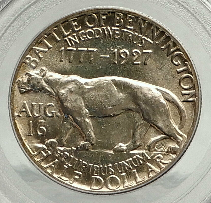 1927 VERMON Founder IRA ALLEN Commemorative Silver Half Dollar Coin PCGS i76451