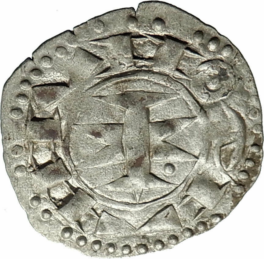 1200-1300AD FRANCE Medieval MELGUEIL Antique Billon Silver French Coin i74602