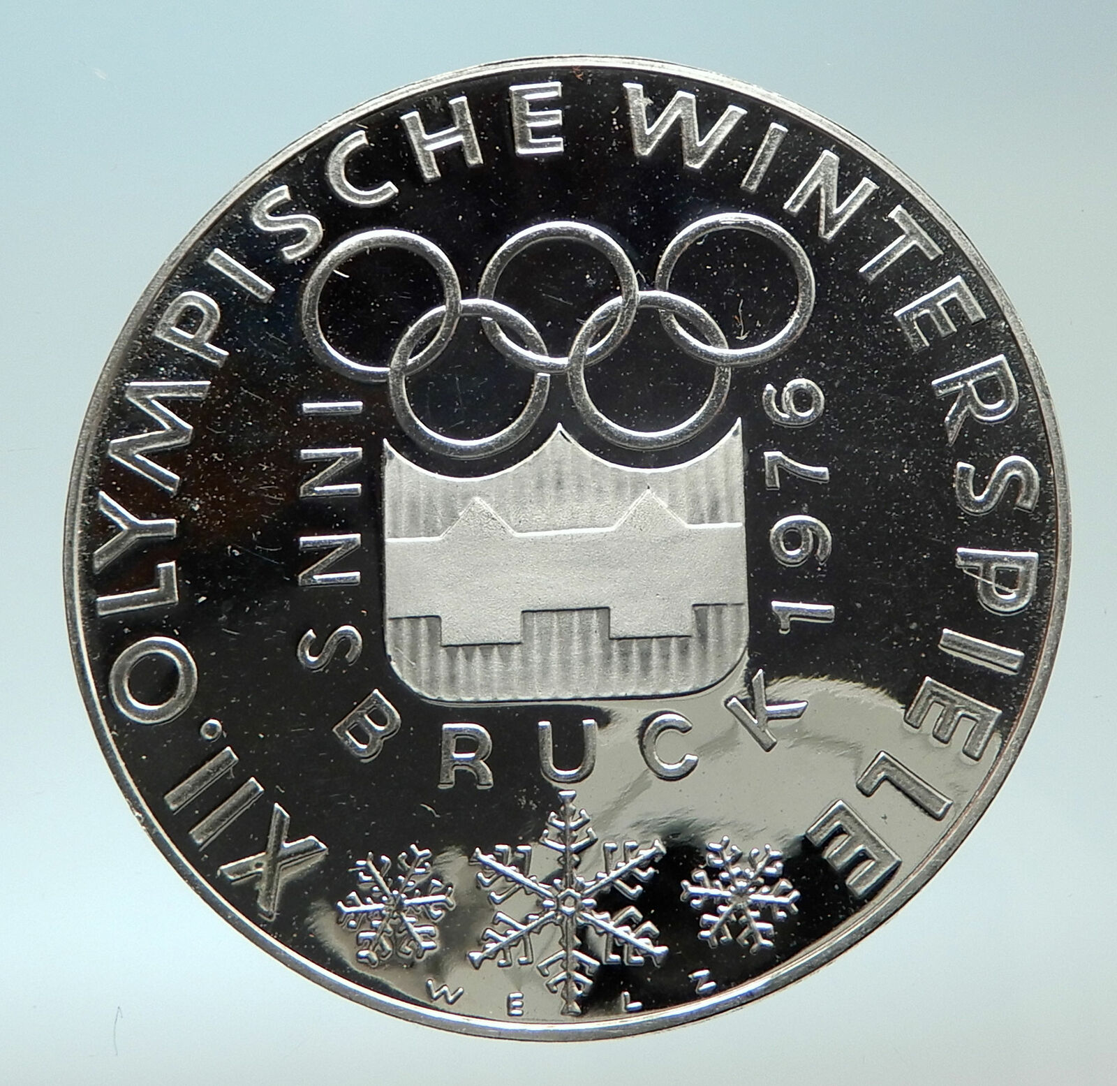 1976 AUSTRIA Innsbruck Winter OLYMPIC Games 100 Schilling Silver Coin i76628