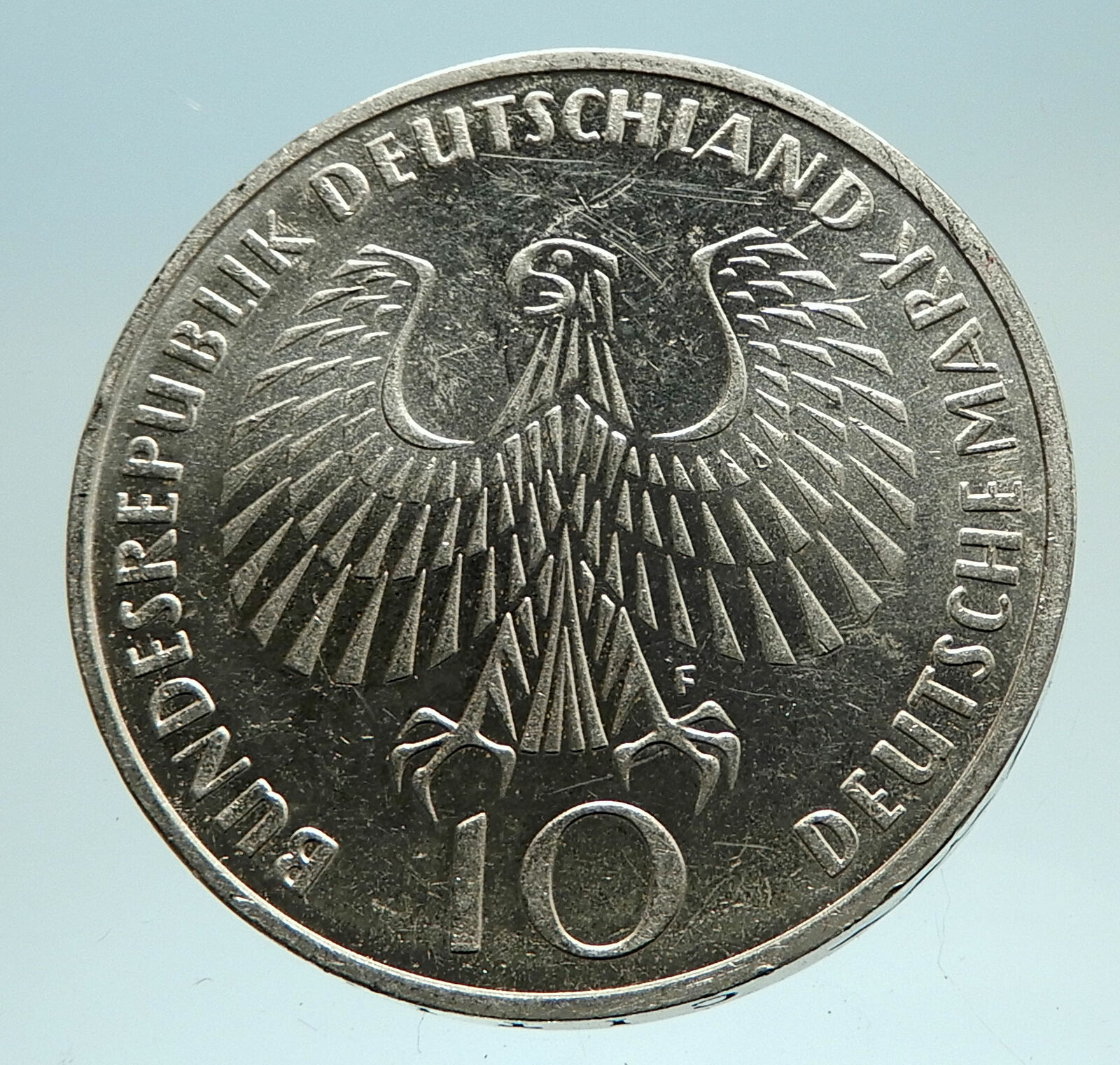 1972 Germany Munich Summer Olympic Antique Proof Silver 10 Mark Coin i76736