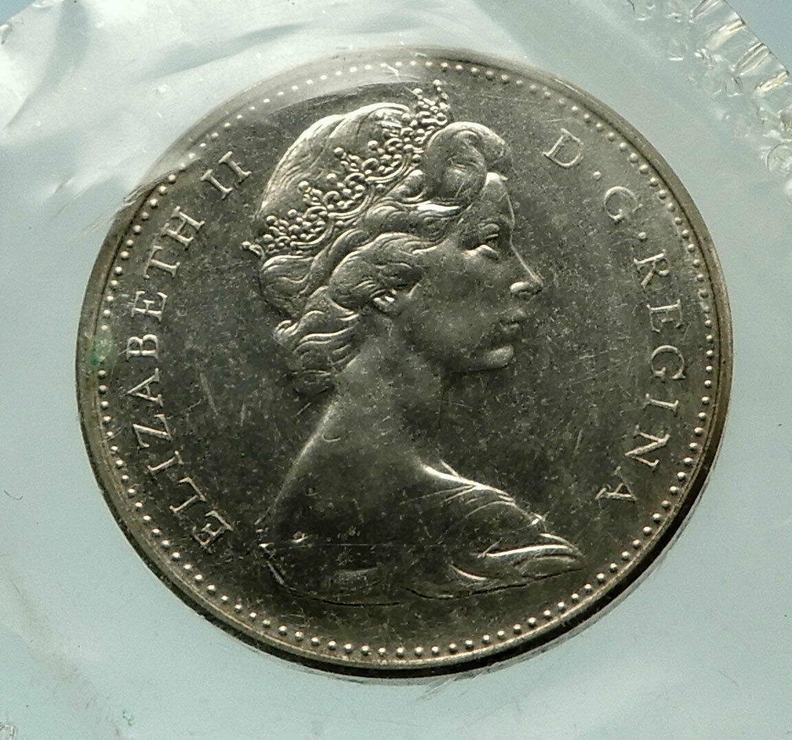1965 CANADA United Kingdom Queen Elizabeth II BEAVER 5C Coin i76501