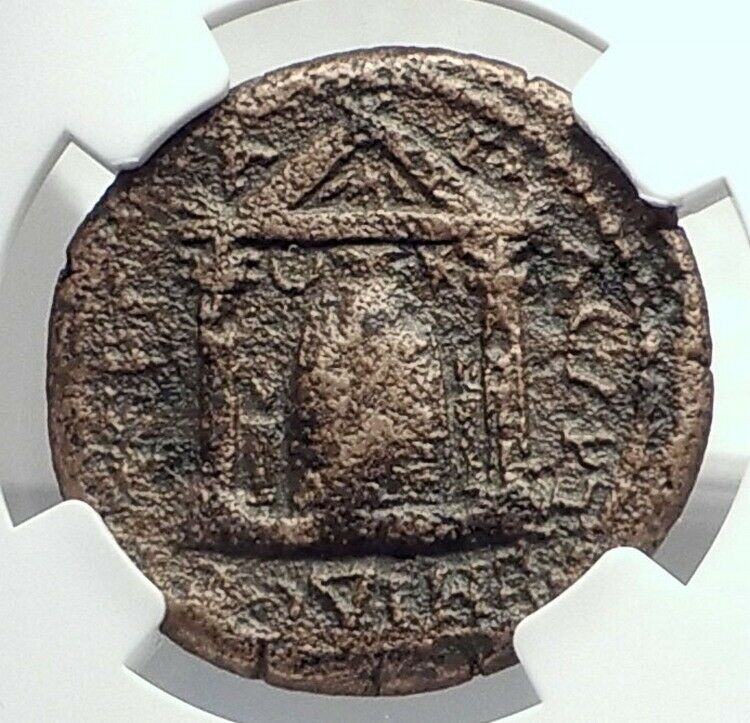 MAXIMINUS I Thrax Perge Pamphylia Ancient Roman Coin CULT IDOL TEMPLE NGC i77477