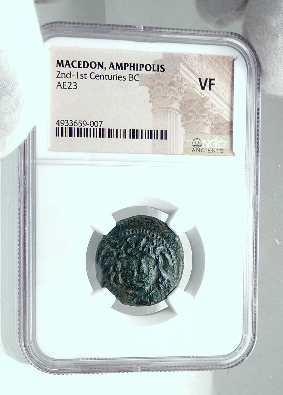 AMPHIPOLIS Macedonia 148-31BC Ancient Greek Coin GORGONEION ATHENA NGC i77633