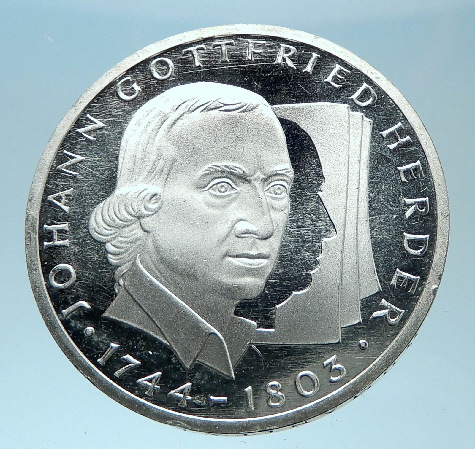 1994 Germany Munich Summer Olympics Stadium 10 Mark Proof Silver Coin i77899