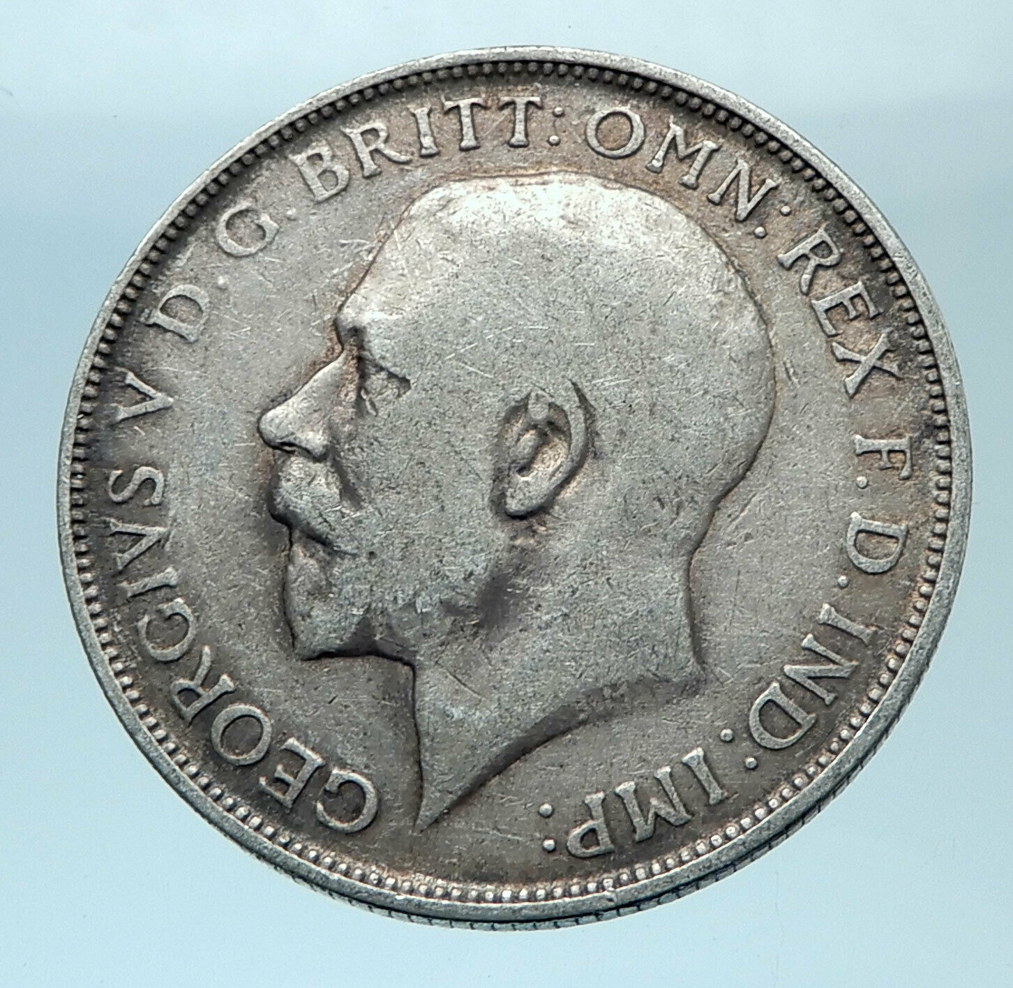 1918 United Kingdom Great Britain GEORGE V Silver Florin 2 Shillings Coin i77855