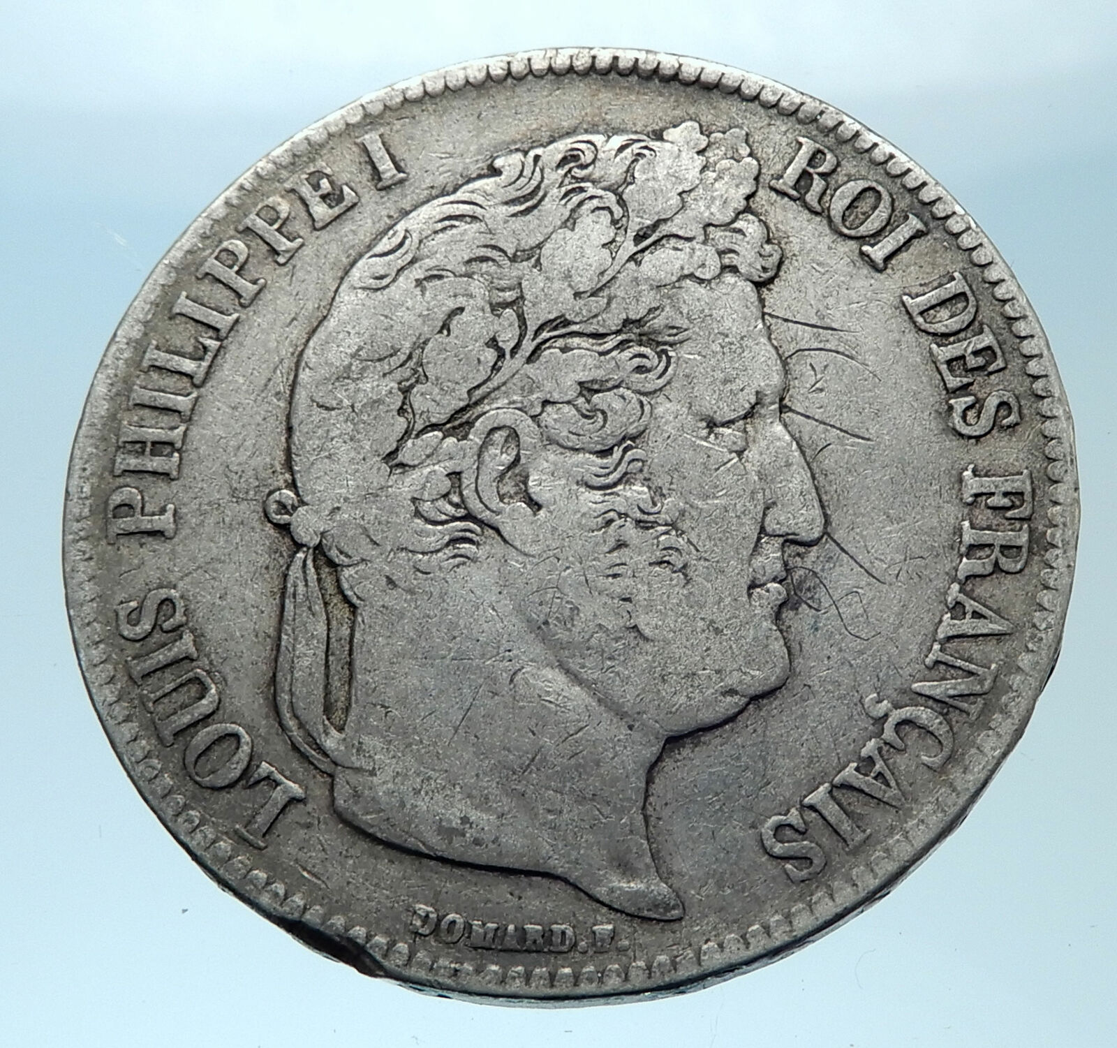 1838 FRANCE King Louis Philippe I French Antique Silver 5 Francs Coin i77917