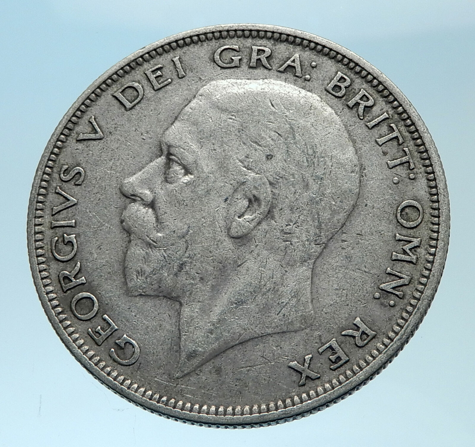 1929 Great Britain United Kingdom UK King GEORGE V Silver Half Crown Coin i78091