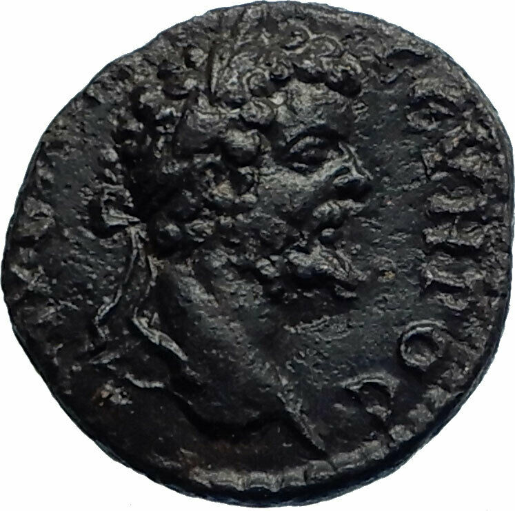 SEPTIMIUS SEVERUS Authentic Ancient MARCIANOPOLIS Roman Coin w HERMES i77419