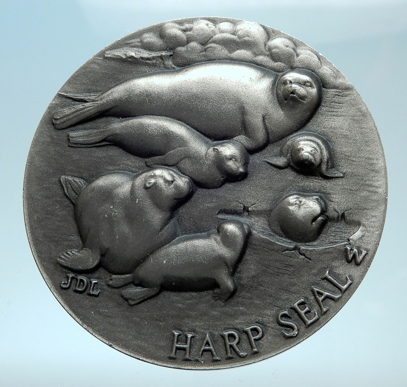 LONGINES Sterling Silver Medal Endangered Species HARP SEAL RHINO GOAT i78236