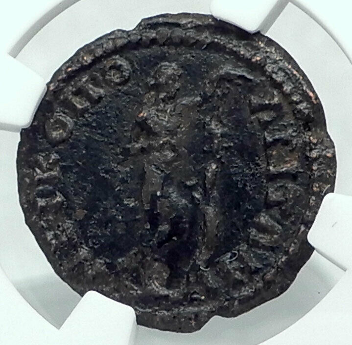 ANTONINUS PIUS Authentic Ancient NICOPOLIS Roman Coin APOLLO w LIZARD NGC i78433