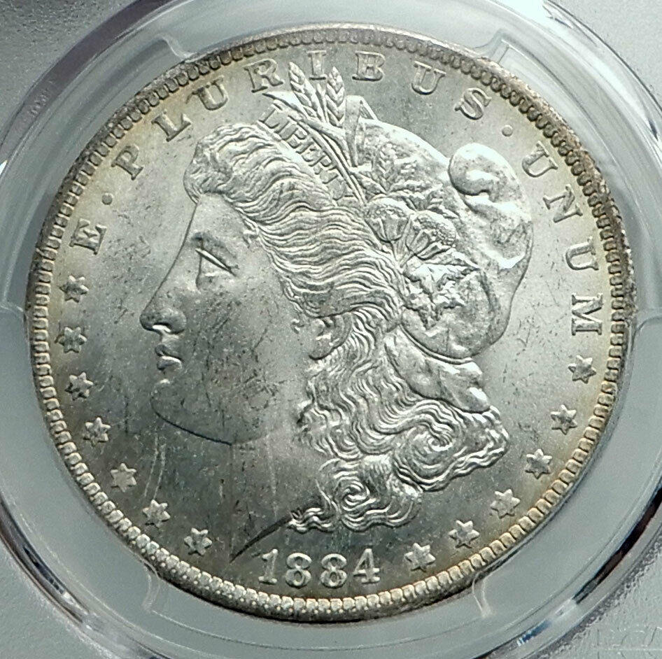 1884 UNITED STATES of America SILVER Morgan US Dollar Coin EAGLE PCGS MS i78496