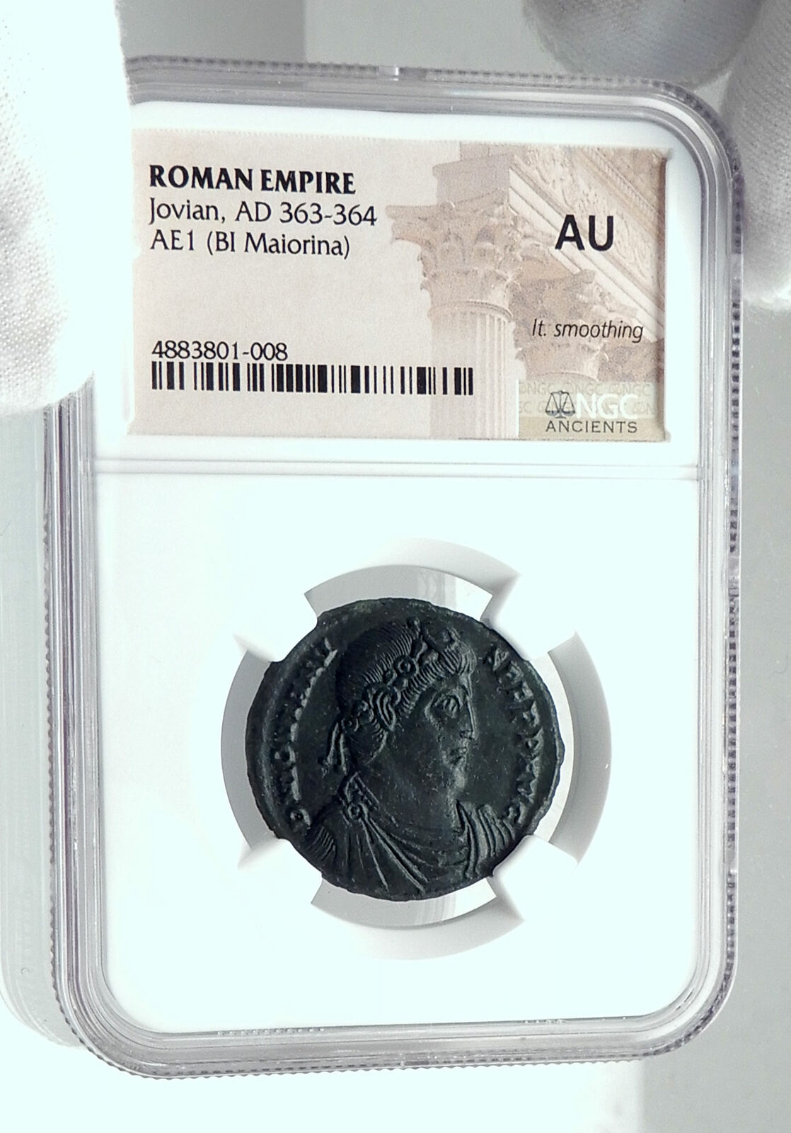 JOVIAN Authentic Ancient 363AD Thessalonica AE1 Genuine Roman Coin NGC i78520