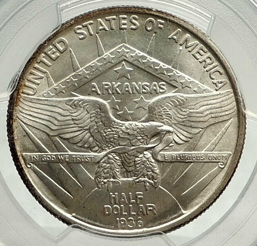 1936 ARKANSAS Robinson Commemorative Silver Half Dollar Coin PCGS MS 65 i76453