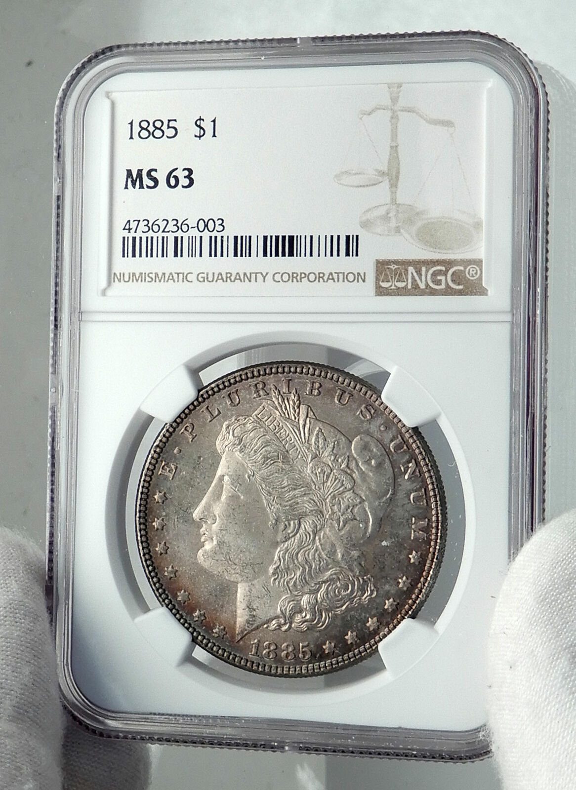 1885 UNITED STATES of America SILVER Morgan US Dollar Coin EAGLE NGC MS i79592