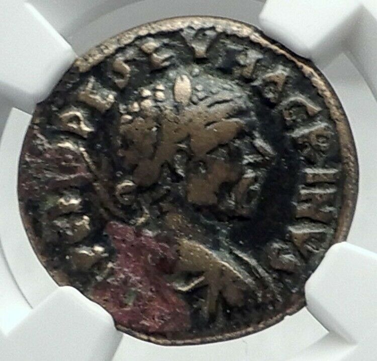 MACRINUS 217AD Parium MYSIA Authentic Ancient Roman Coin CAPRICORN NGC i79221